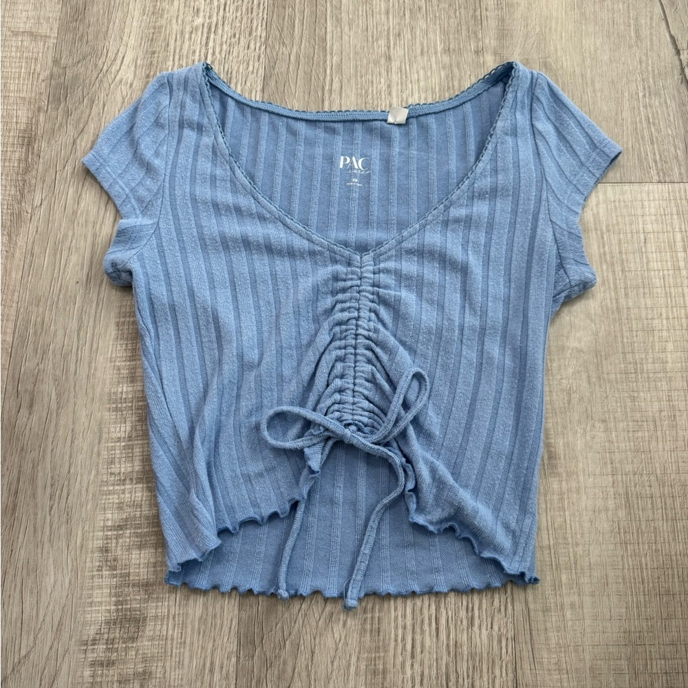 Pacsun Blue Crop Shirt